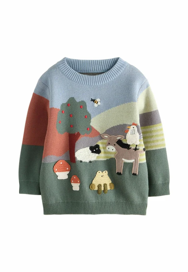 REGULAR FIT  - Jumper - green blue farm scene