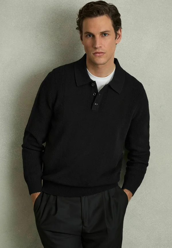 REGULAR FIT - KINGSLEY  TEXTURED - Jumper - black