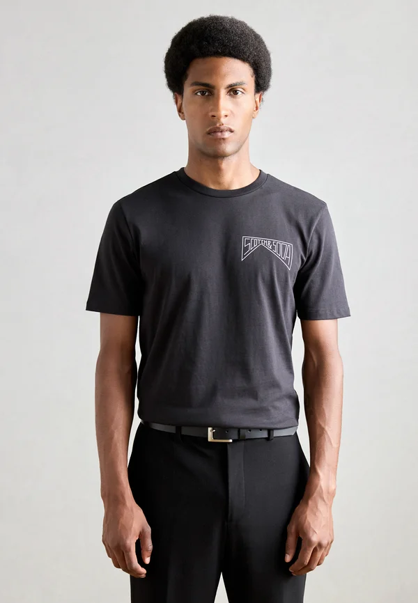 REGULAR FIT LEFT CHEST LOGO - Print T-shirt - meteorite