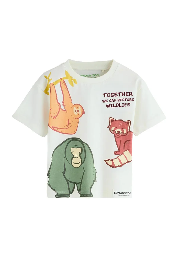 REGULAR FIT - LONDON ZOO SHORT SLEEVE - Print T-shirt - ecru