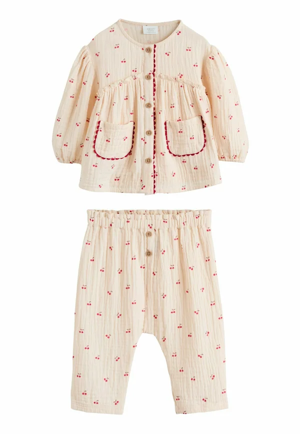 REGULAR FIT - LONG SLEEVE 2 PIECE SET - Blouse - cream  red cherry