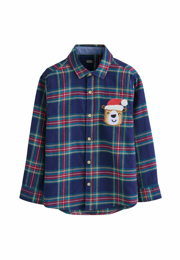 REGULAR FIT - LONG SLEEVE CHRISTMAS TARTAN CHECK CHARACTER - Shirt - navy tartan