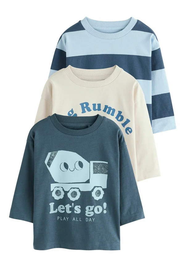 REGULAR FIT - LONG SLEEVE GRAPHIC PRINT 3 PACK  - Long sleeved top - blue digger