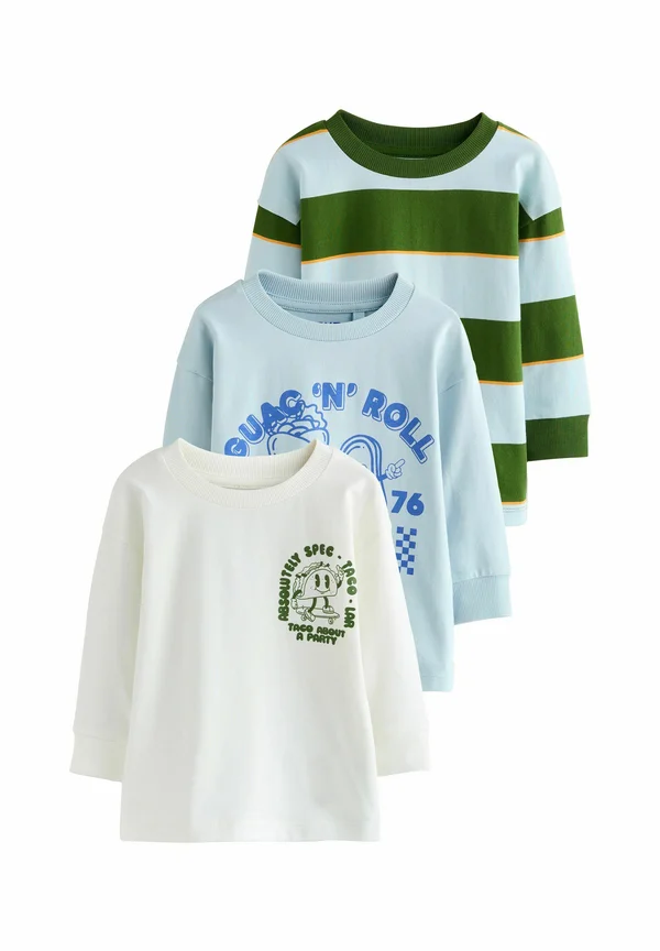 REGULAR FIT - LONG SLEEVE GRAPHIC PRINT 3 PACK  - Long sleeved top - blue/green taco