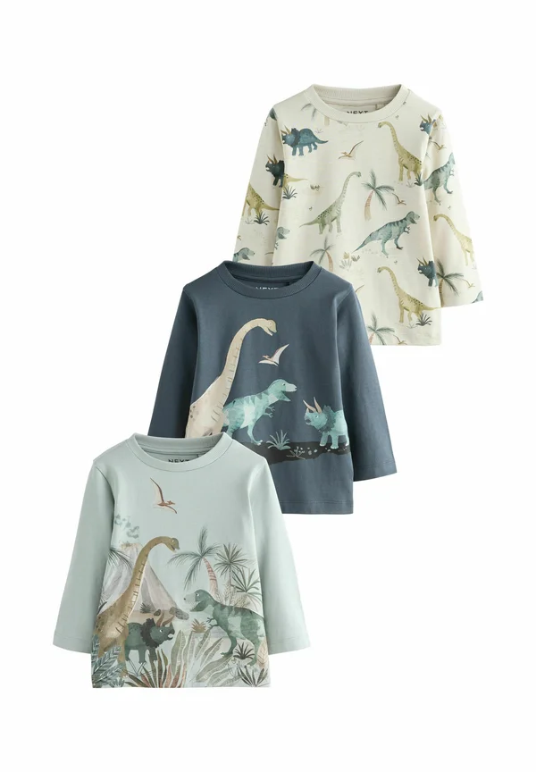 REGULAR FIT - LONG SLEEVE GRAPHIC PRINT 3 PACK  - Long sleeved top - mineral watercolour dinosaur