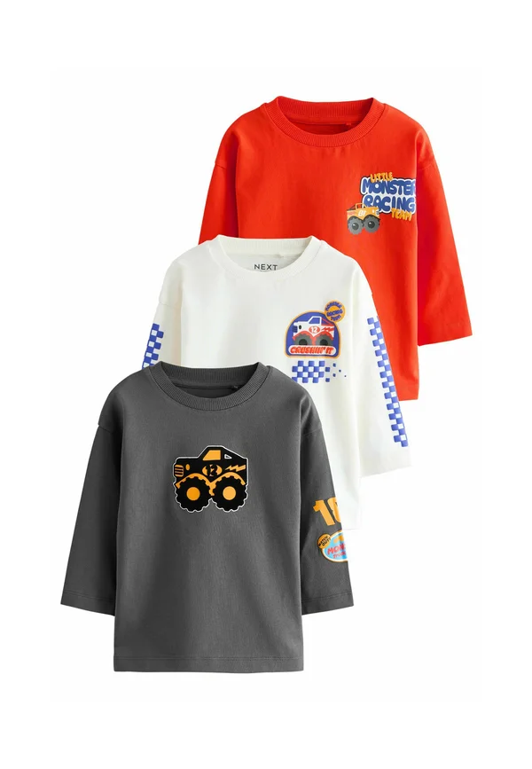 REGULAR FIT - LONG SLEEVE GRAPHIC PRINT 3 PACK  - Long sleeved top - red monster trucks