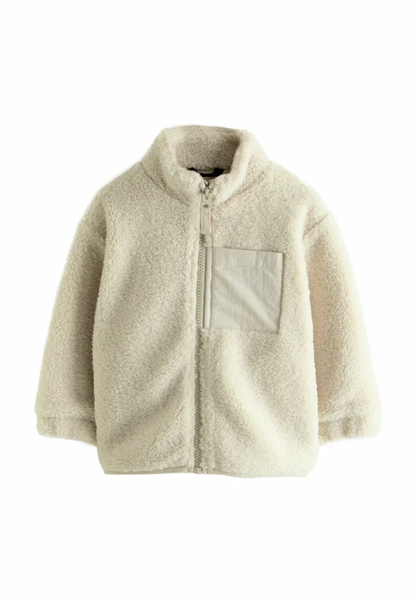 REGULAR FIT PLAIN FUNNEL NECK  - Fleece jacket - stone