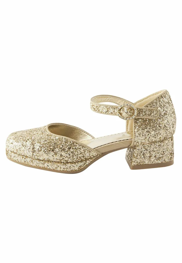REGULAR FIT - Platform heels - gold glitter