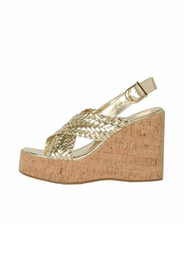 REGULAR FIT  - Platform sandals - gold