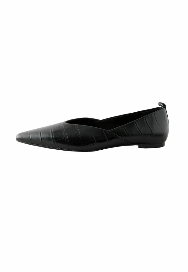 REGULAR FIT POINTED TOE - Ballet pumps - black croc effect
