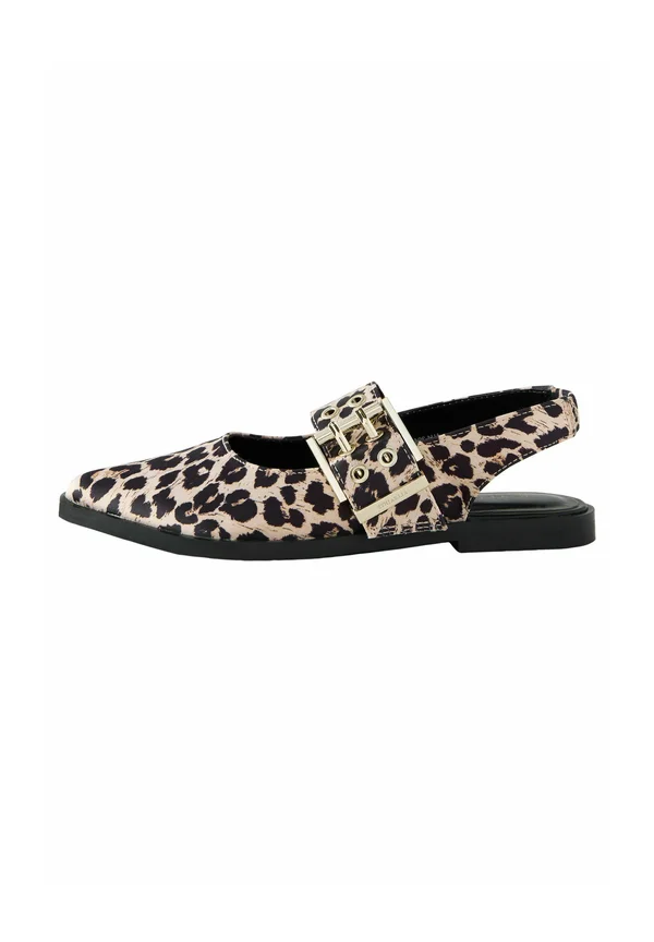 REGULAR FIT - PRINT - Ankle strap ballet pumps - leopard