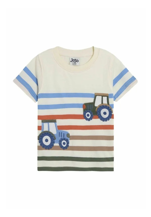 REGULAR FIT - Print T-shirt - ecru stripe tractor