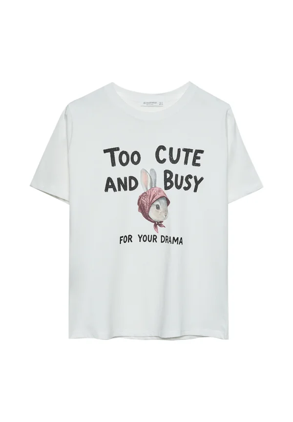 REGULAR FIT RABBIT - Print T-shirt - white