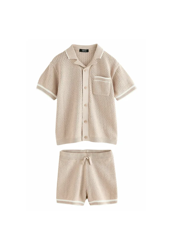 REGULAR FIT - REVERE COLLAR  SET    - Shorts - taupe