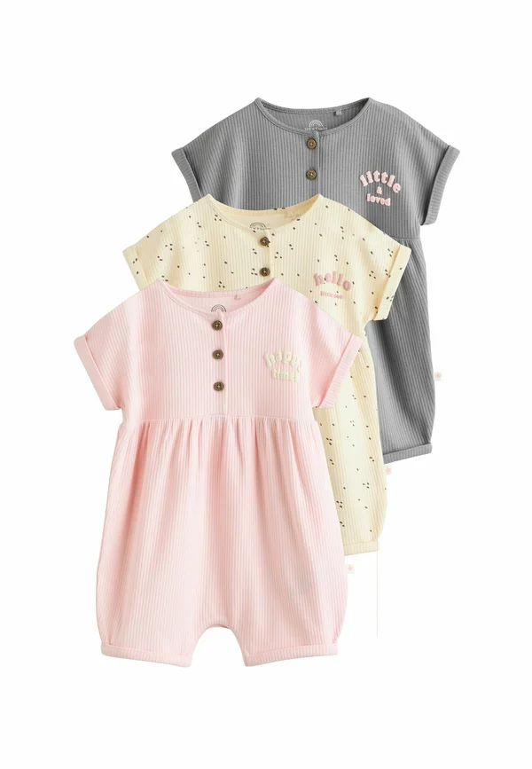 REGULAR FIT ROMPERS 3 PACK - Jumpsuit - bright slogan mono and pink