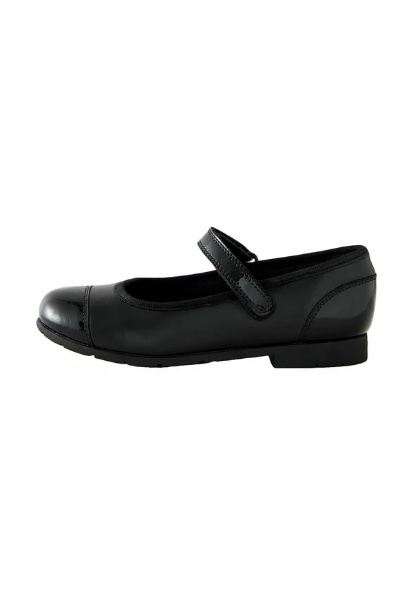 REGULAR FIT - SCHOOL - Ankle strap ballet pumps - matte black