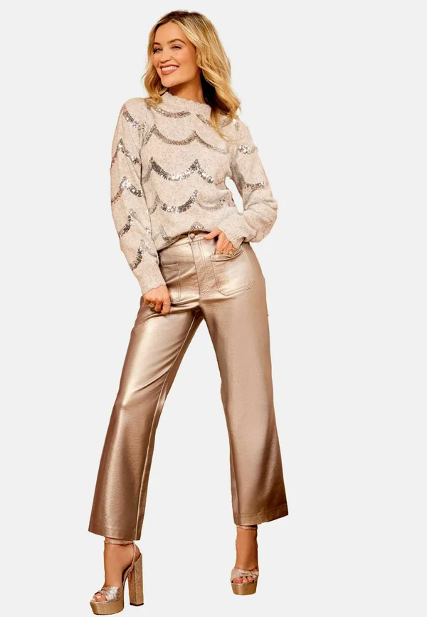 REGULAR FIT - SEQUIN   - Jumper - grey scallop