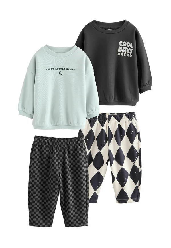 REGULAR FIT SET 2 PACK - Tracksuit - black white printed