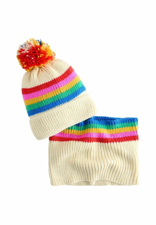 REGULAR FIT - SET - Snood - ecru pink stripe