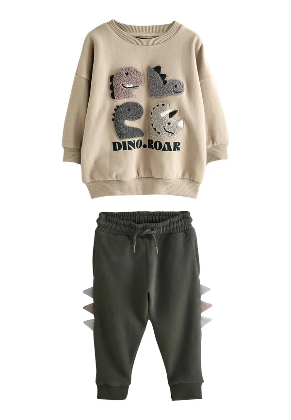 REGULAR FIT - SET  - Sweatshirt - grey and charcoal dinosaur spike