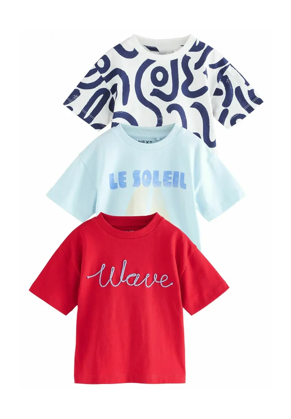 REGULAR FIT - SHORT SLEEVE 3 PACK - Print T-shirt - blue