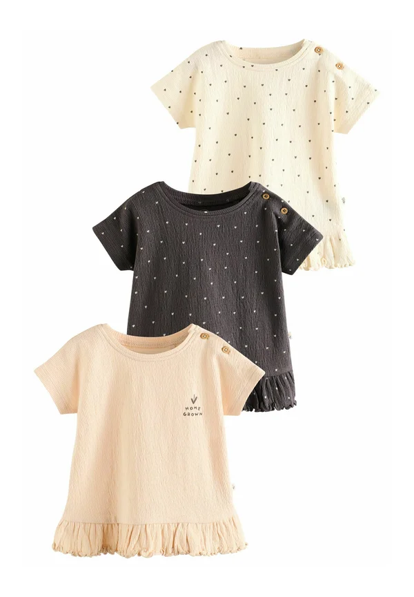 REGULAR FIT - SHORT SLEEVE 3 PACK - Print T-shirt - monochrome floral