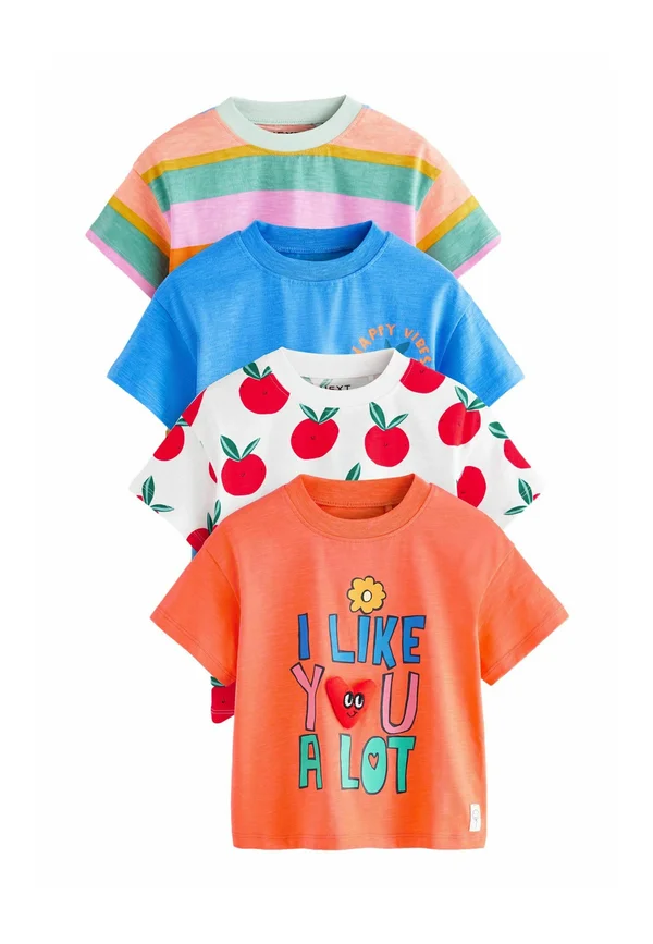 REGULAR FIT - SHORT SLEEVE 4 PACK - Print T-shirt - orange