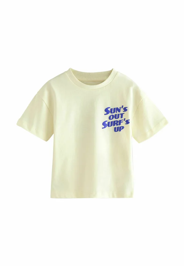 REGULAR FIT - SHORT SLEEVE BACK  - Print T-shirt - yellow slogan