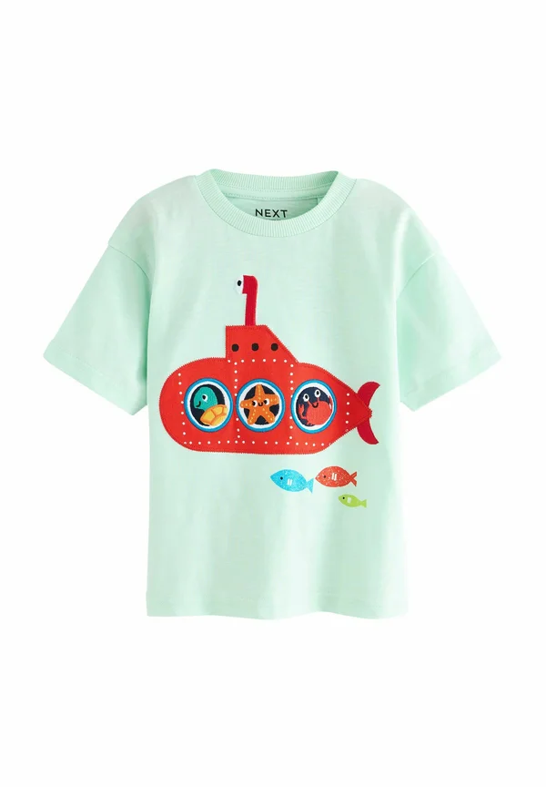 REGULAR FIT SHORT SLEEVE INTERACTIVE APPLIQUÉ - Print T-shirt - mint green