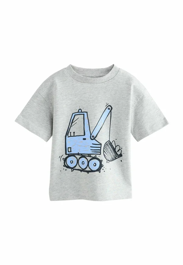 REGULAR FIT - SHORT SLEEVE TRANSPORT  - Print T-shirt - grey marl blue digger