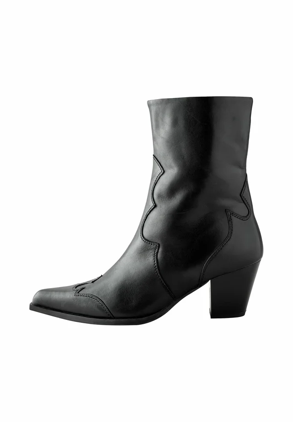 REGULAR FIT - SIGNATURE BLOCK - Cowboy/biker ankle boot - black