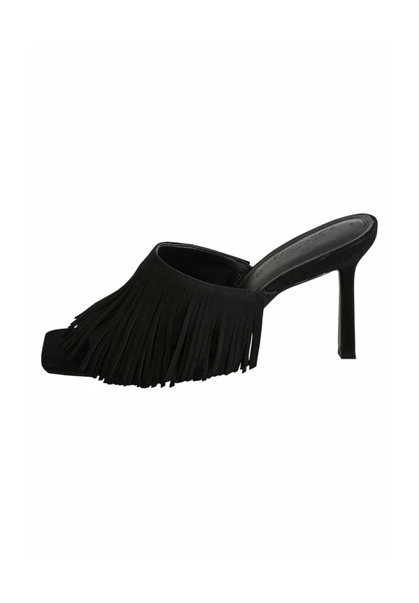 REGULAR FIT - SIGNATURE FRINGE  LEG - Heeled mules - black
