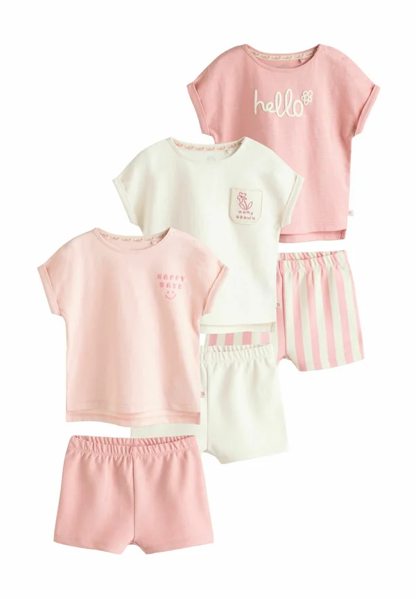 REGULAR FIT - SLEEVE AND SET 3 PACK - Shorts - pink white stripe