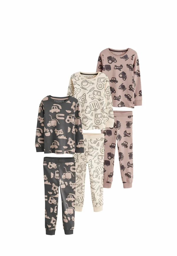 REGULAR FIT - SNUGGLE 3 PACK SET - Pyjama set - brown cream transport