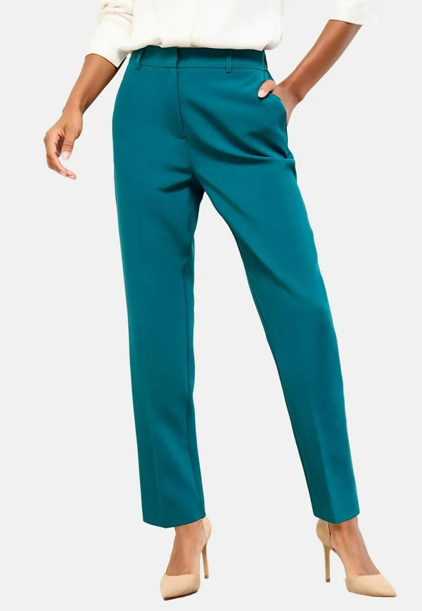 REGULAR FIT - STAB STITCH DETAIL TAPERED - Trousers - teal blue
