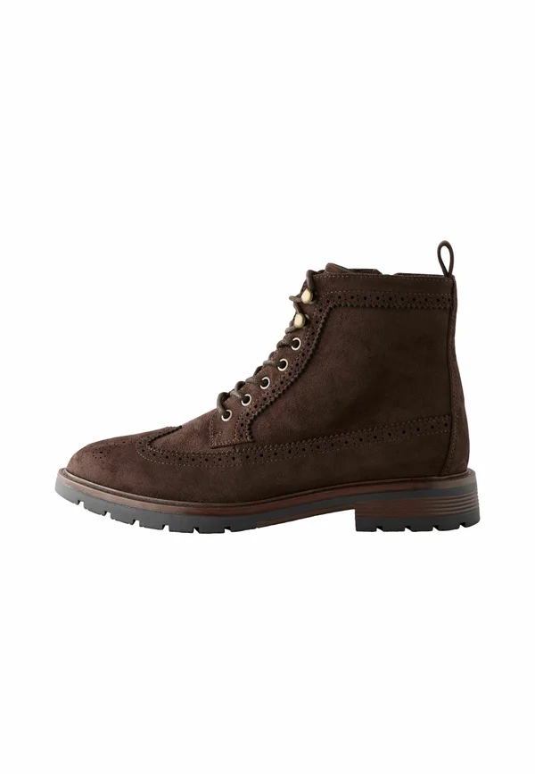 REGULAR FIT - TALL BROGUE  - Lace-up ankle boots - brown