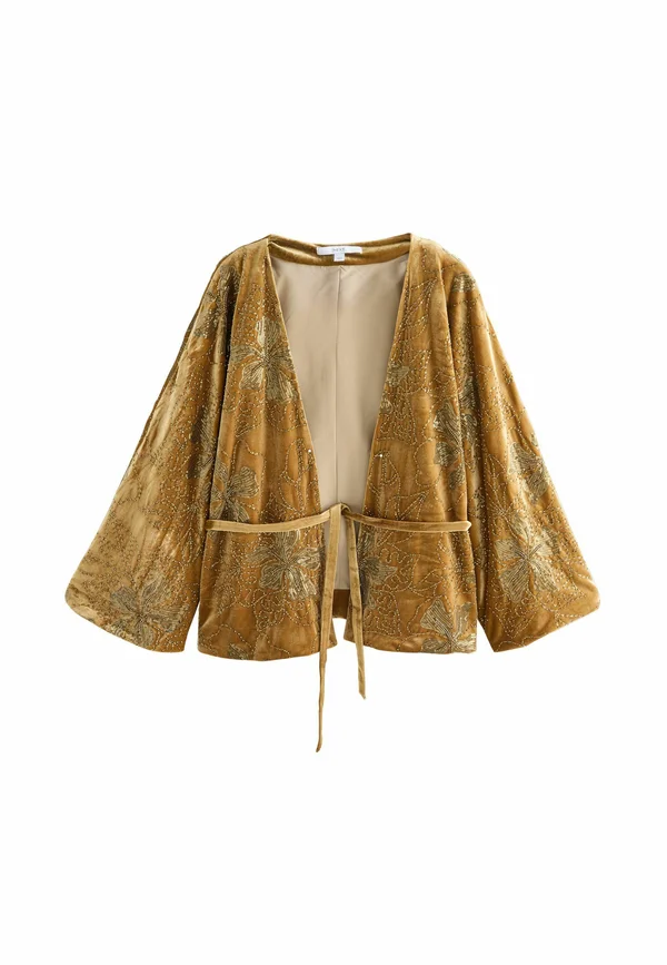 REGULAR FIT - TIE WAIST - Cape - gold-coloured
