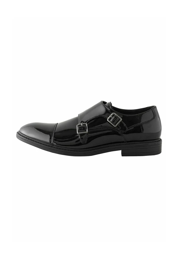 REGULAR FIT - TOECAP DOUBLE MONK - Smart slip-ons - black