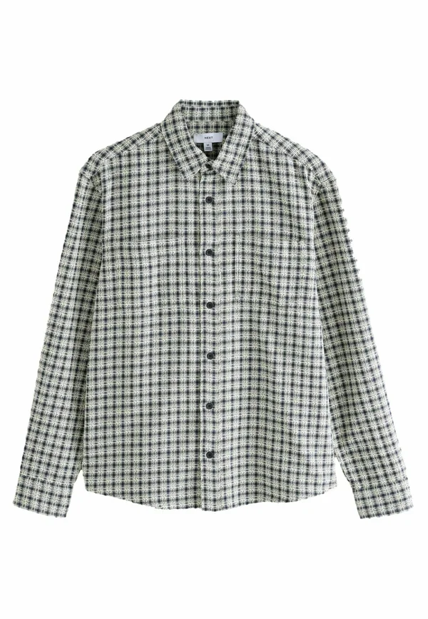 REGULAR FIT - TWIN POCKET LONG SLEEVE CHECK  - Shirt - ecru