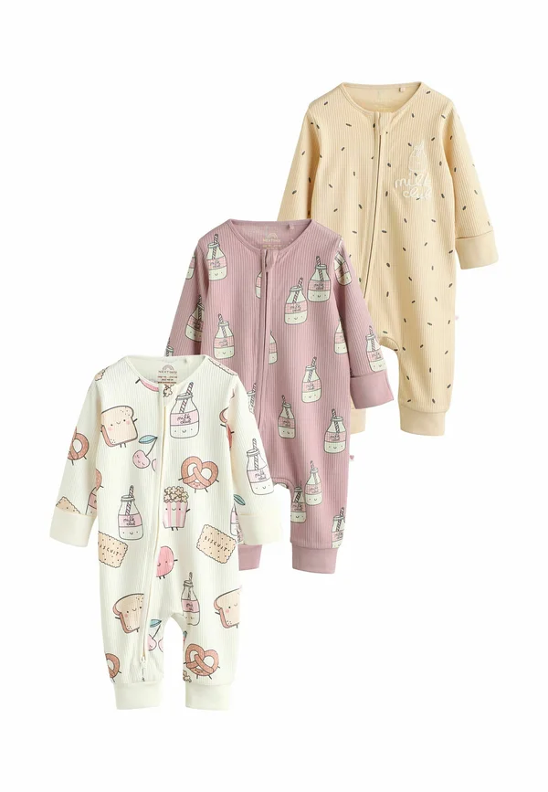 REGULAR FIT - TWO WAY ZIP   3 PACK  - Sleep suit - multi food character