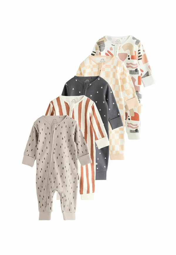 REGULAR FIT - TWO WAY ZIP FOOTLESS 5 PACK  - Sleep suit - brown