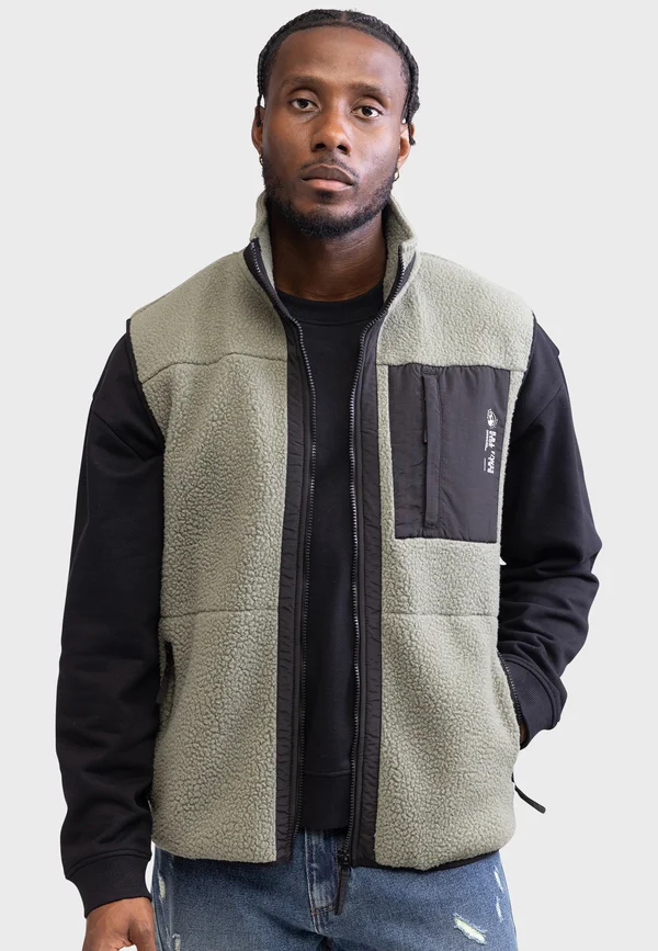 REGULAR FIT - Waistcoat - agave green