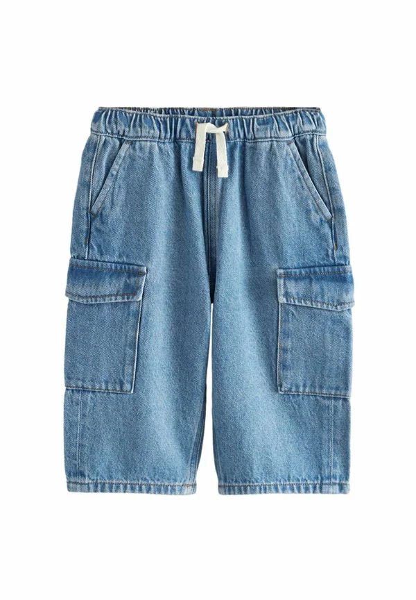 REGULAR FIT - WIDE PULL ON  - Denim shorts - mid blue denim