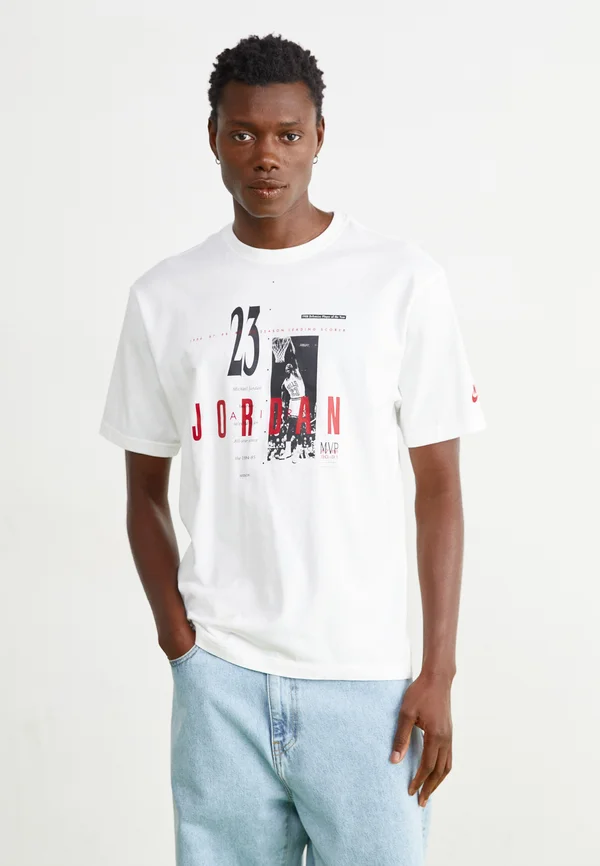 REISSUE CREW - Print T-shirt - white/gym red/black