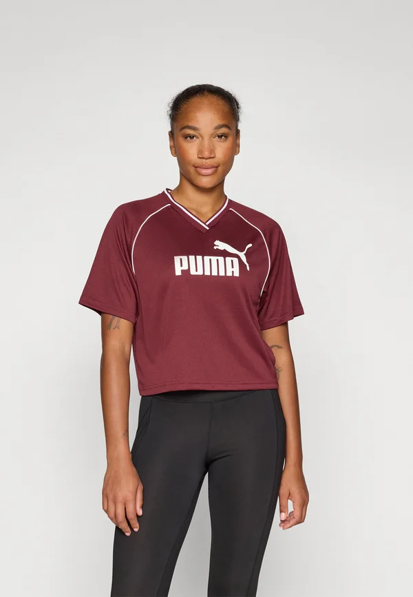 RELAXED CROPPED FOOTBALL - Print T-shirt - ruby shimmer