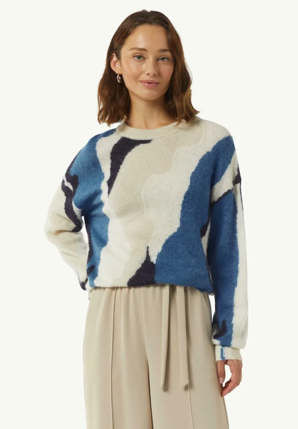 RELAXED FIT MIT INTARSIE - Jumper - blau