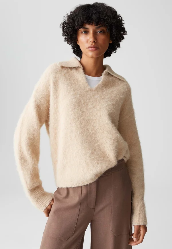 RELAXED FIT SUBTLE STRUCTURE - Cardigan - macadamia