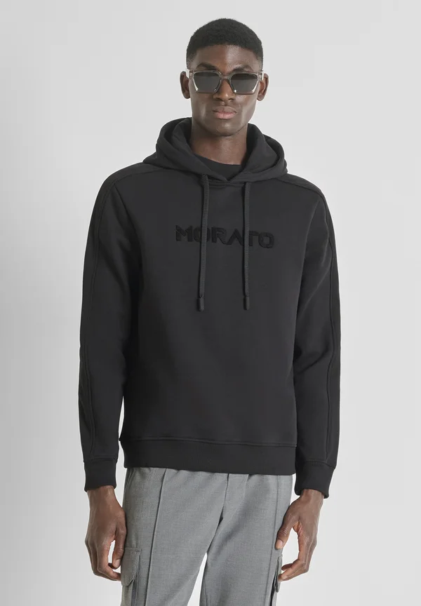 RELAXED FIT WITH SPONGE LOGO PRINT - Hoodie - black