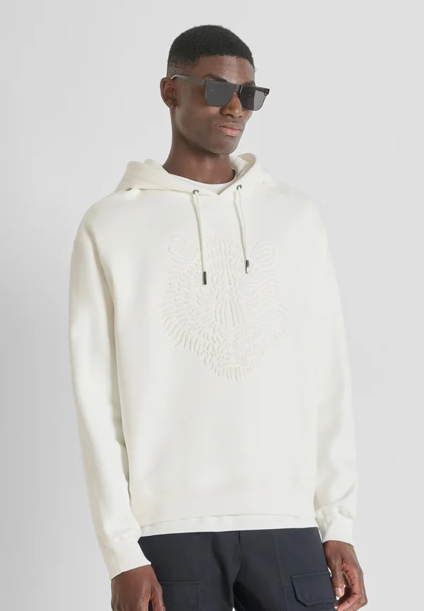 RELAXED NEUTER WITH TIGER PRINT - Hoodie - white