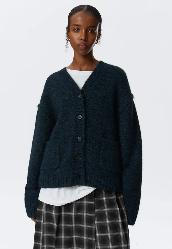 RELAXED V-NECK - Cardigan - blue dark